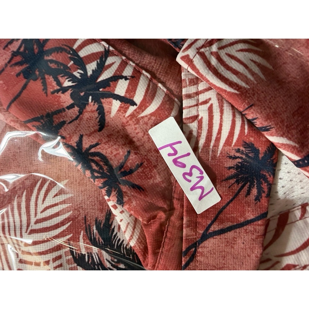 Chaps Mens‎ XL Performance Shirt Red Tropical Palm Tree  Button Down Shirt - Picture 13 of 13